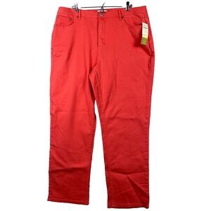 Coldwater Creek Womens W18 ShapeMe Jeans Coral Straight Leg Contour Waist NWT